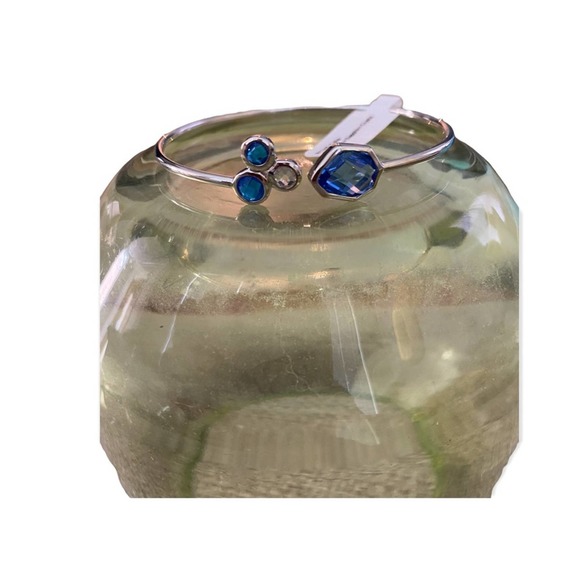 Real Simple Style Talia Bracelet Womens Rhodium Sapphire Silver - Picture 3 of 5